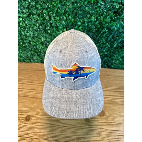 Local Crowns Fish Collection Island Views Trucker Snapback Hat Heathered Gray - Picture 5 of 7